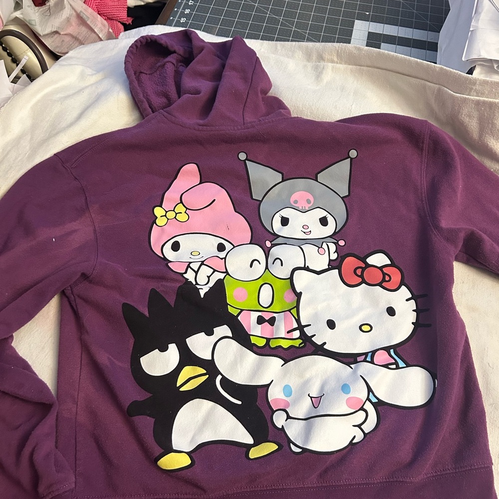 Sanrio Deep Purple Hoodie hello kitty small zip